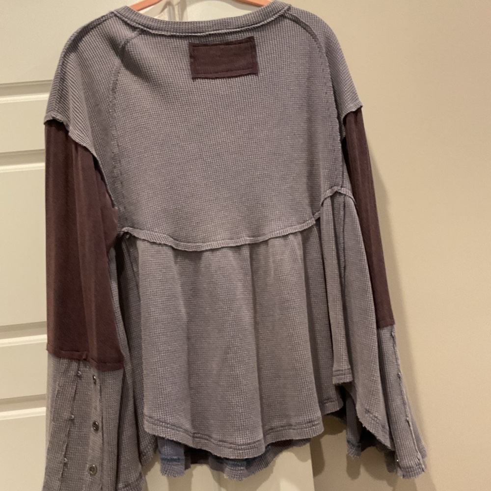 Pol Gray And Brown Patchwork Sweatshirt - image 2